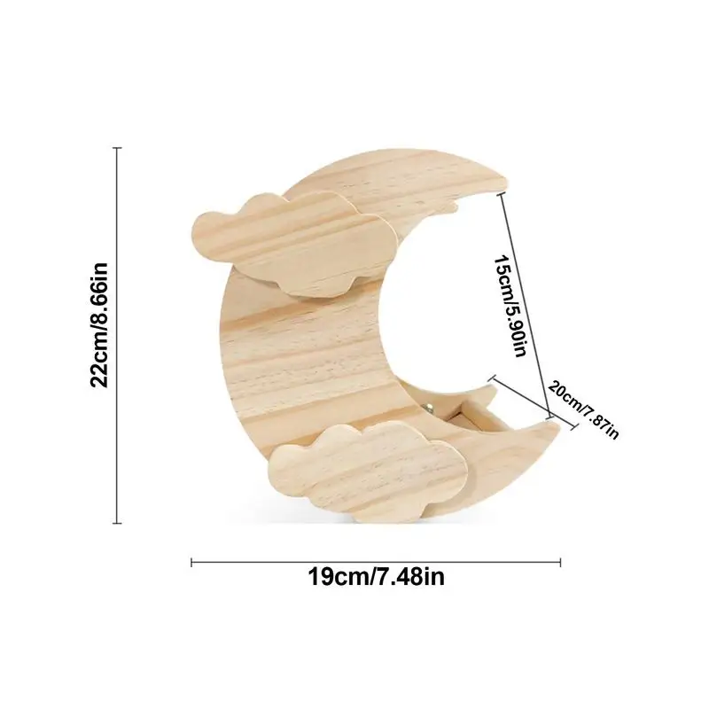 Wooden Chinchilla House Moon Shaped Chinchilla Habitat Hamster Habitat Rabbit Hut For Small Animals Hamsters Chinchillas Bunnies - Image 6