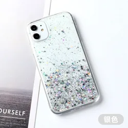 Bling Starry Sky Glitter Transparent Phone Case Cover - iPhone 12 Pro (White)