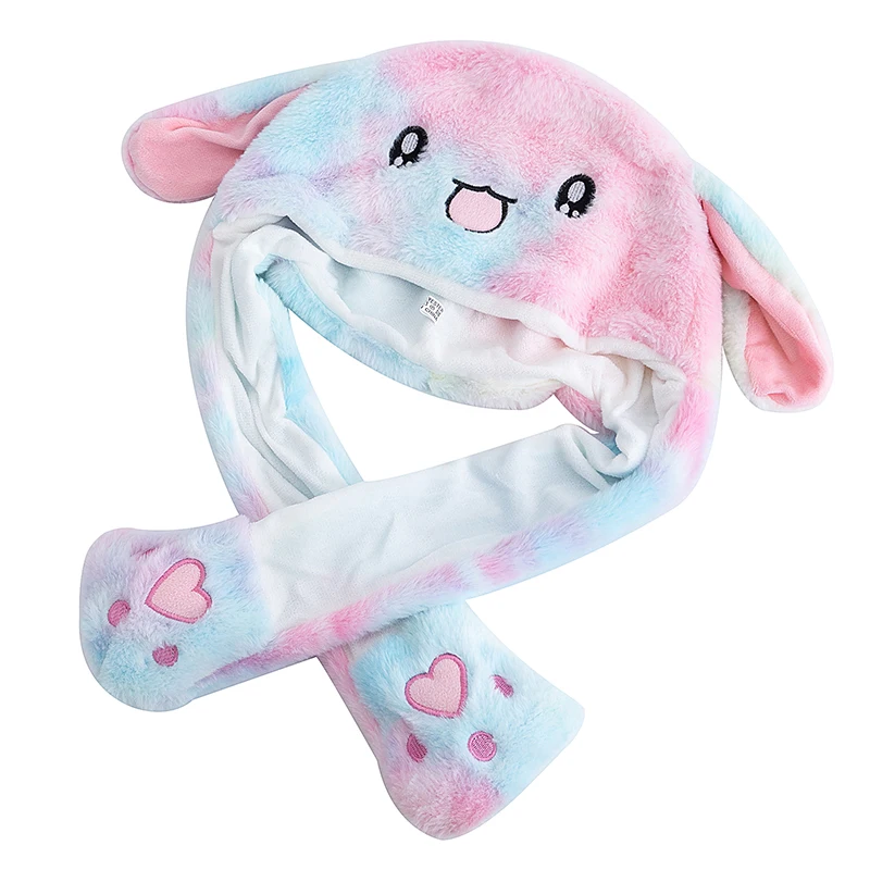 Hot Sale Ear Moving Up Cap Cute Winter Hat Women Girls Funny Hat Lovely Rabbits Animal Style Fur Plush Lovely Hats