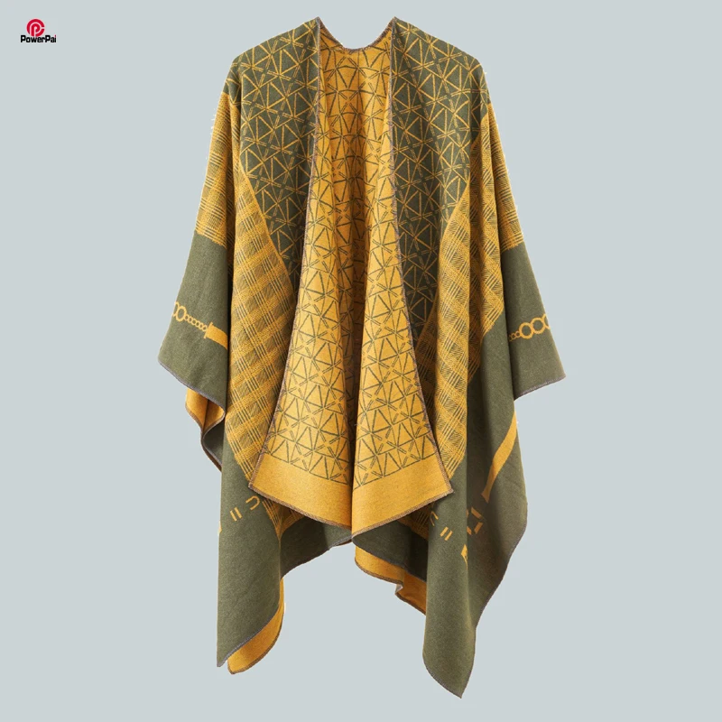 

Новинка, цветная контрастная Геометрическая цепочка, имитация кашемира, осенне-зимняя женская мягкая большая длинная шаль, палантин, новинка 2023