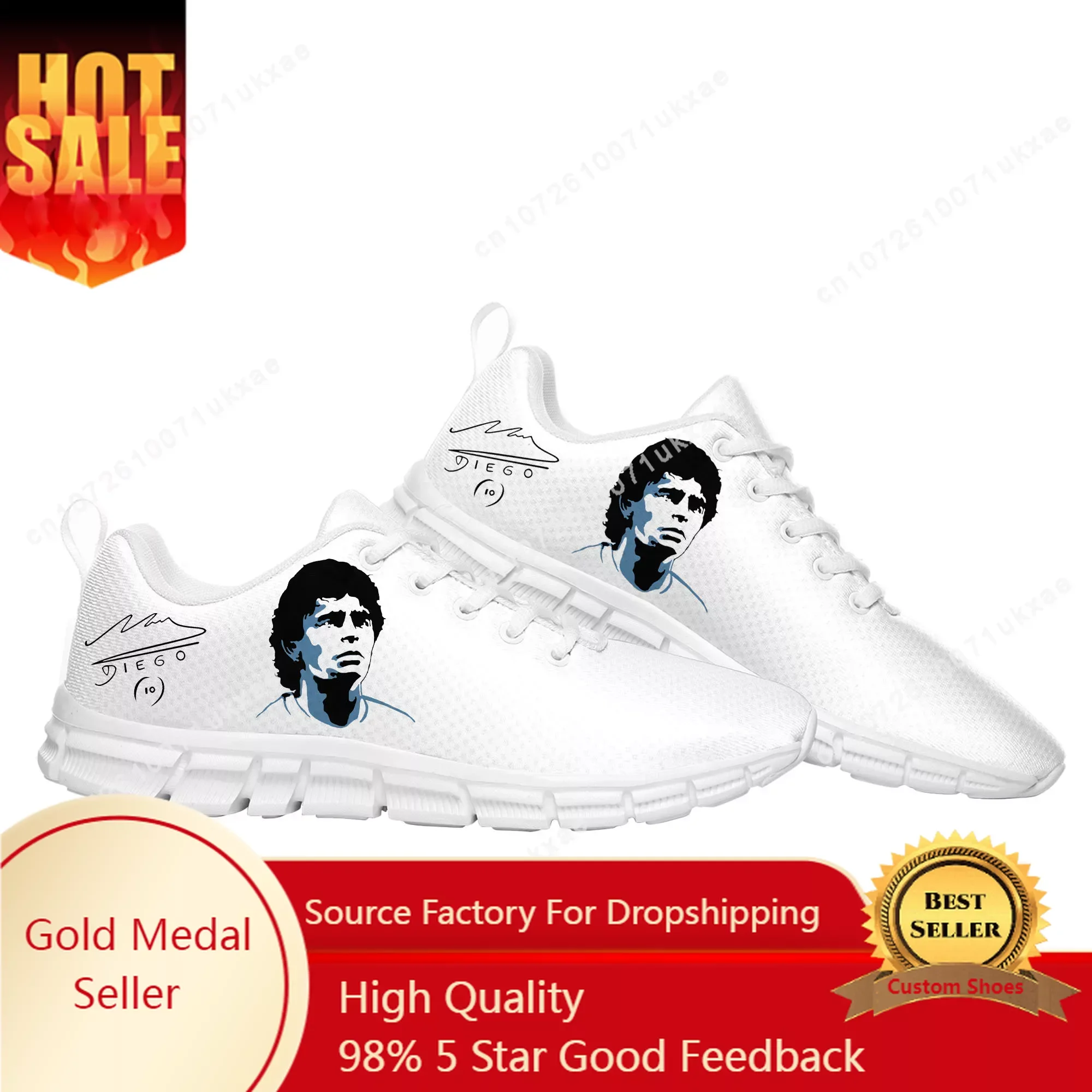 

Diego Maradona football player Sports Shoes Mens Womens Teenager Kids Children Sneakers Parent Child Sneaker Customize Shoe