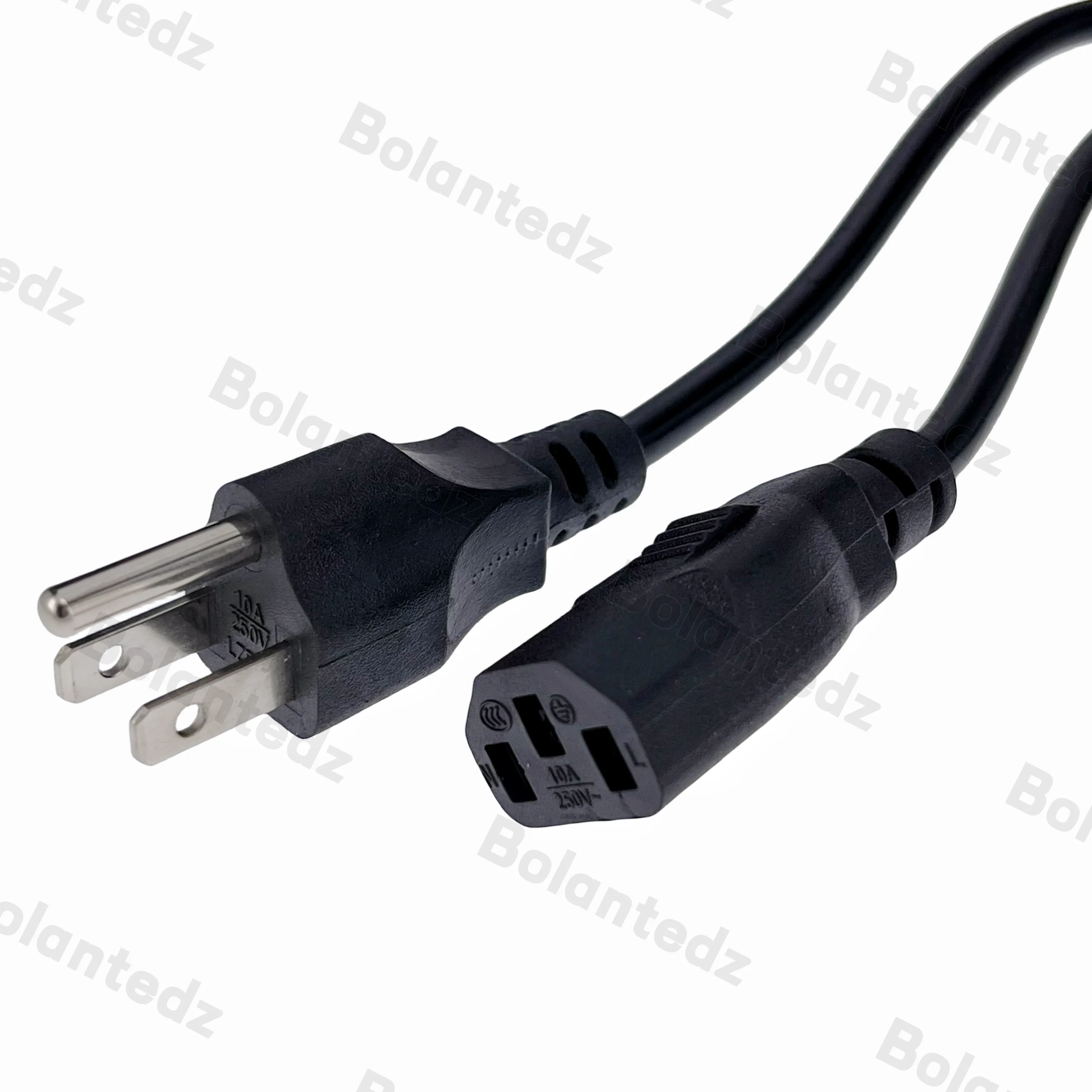 USA US AC Power Cord 3 Prong American IEC C13 Power Supply Lead Extension Cable 1.2m