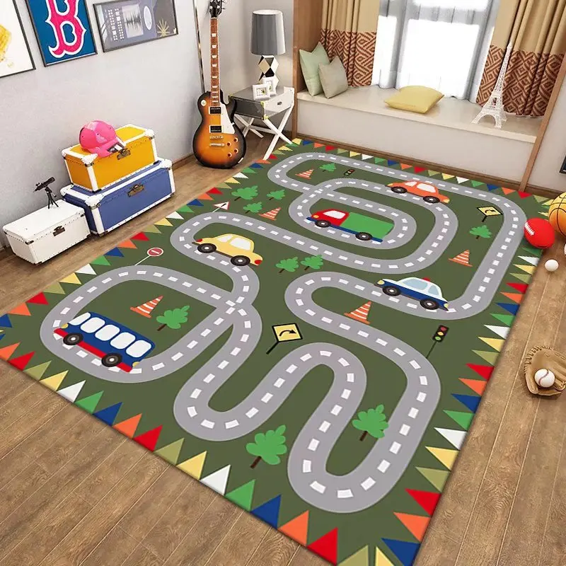 Kinder frühe Bildung Cartoon Auto Track Teppich Fußmatte Krabbeln Teppich  Spiel Matten rutschfeste Pads