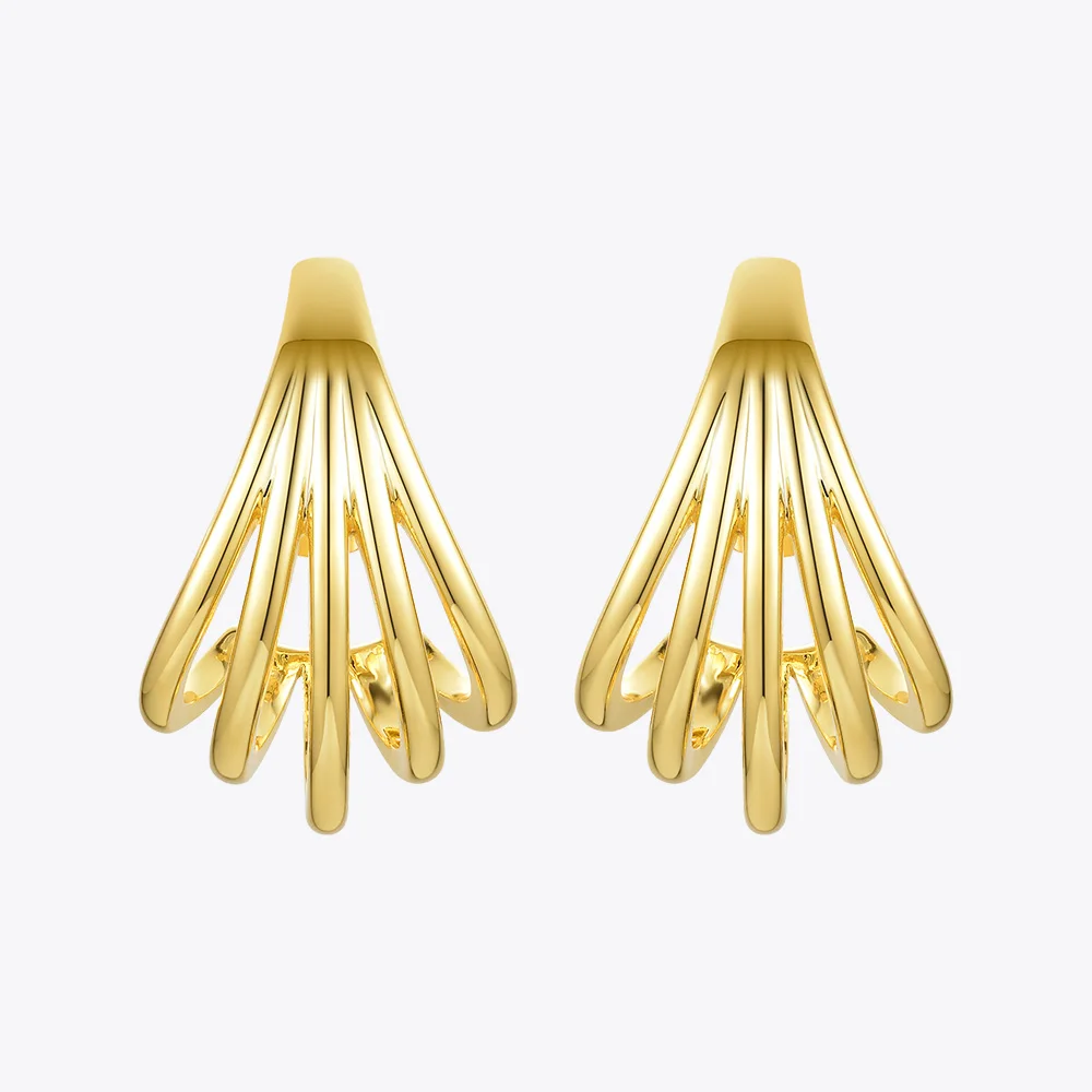 ENFASHION Geometric Lines Stud Earrings For Women Gold Color Metal Conch Earings Fashion Jewelry 2020 Gifts Kolczyki E201182