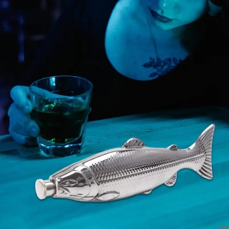 6XDD 5Oz 물고기 모양 Drinkware 304stainless 강철 짜임새 유일한 음료 병