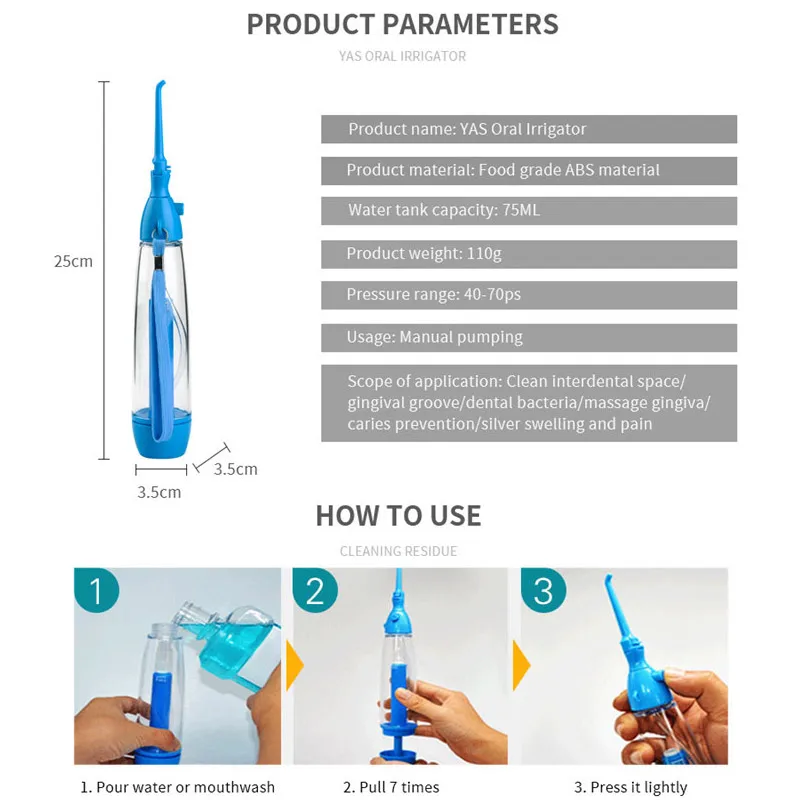 Oral Irrigator Portable Dental Flosser For Cleaning Teeth Water Thread Flosser Nozzle Mouth Washing