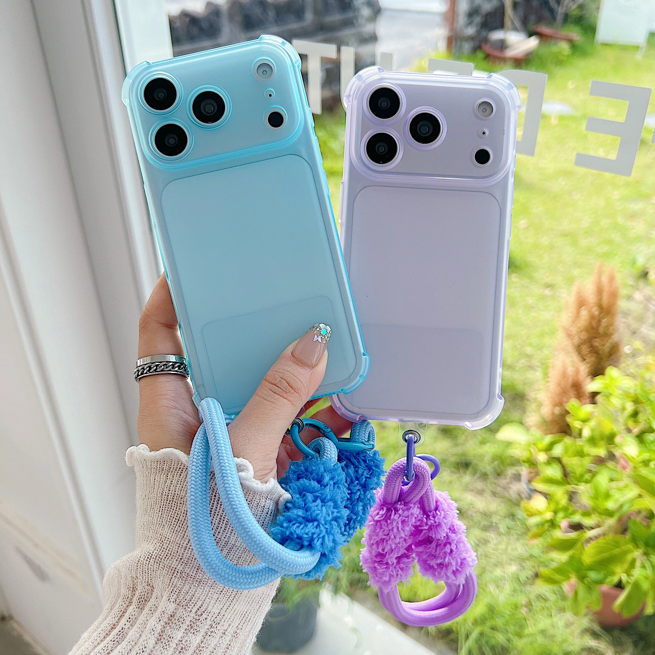 Shockproof Transparent Armor Case with Wrist Strap and AirBag Protection
