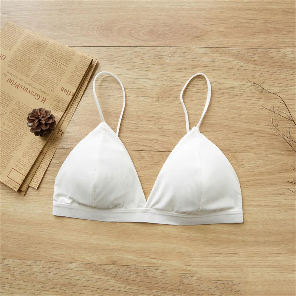 Wireless Triangle Bralette Set For Women Seamless Push Up Bra_voghion.com