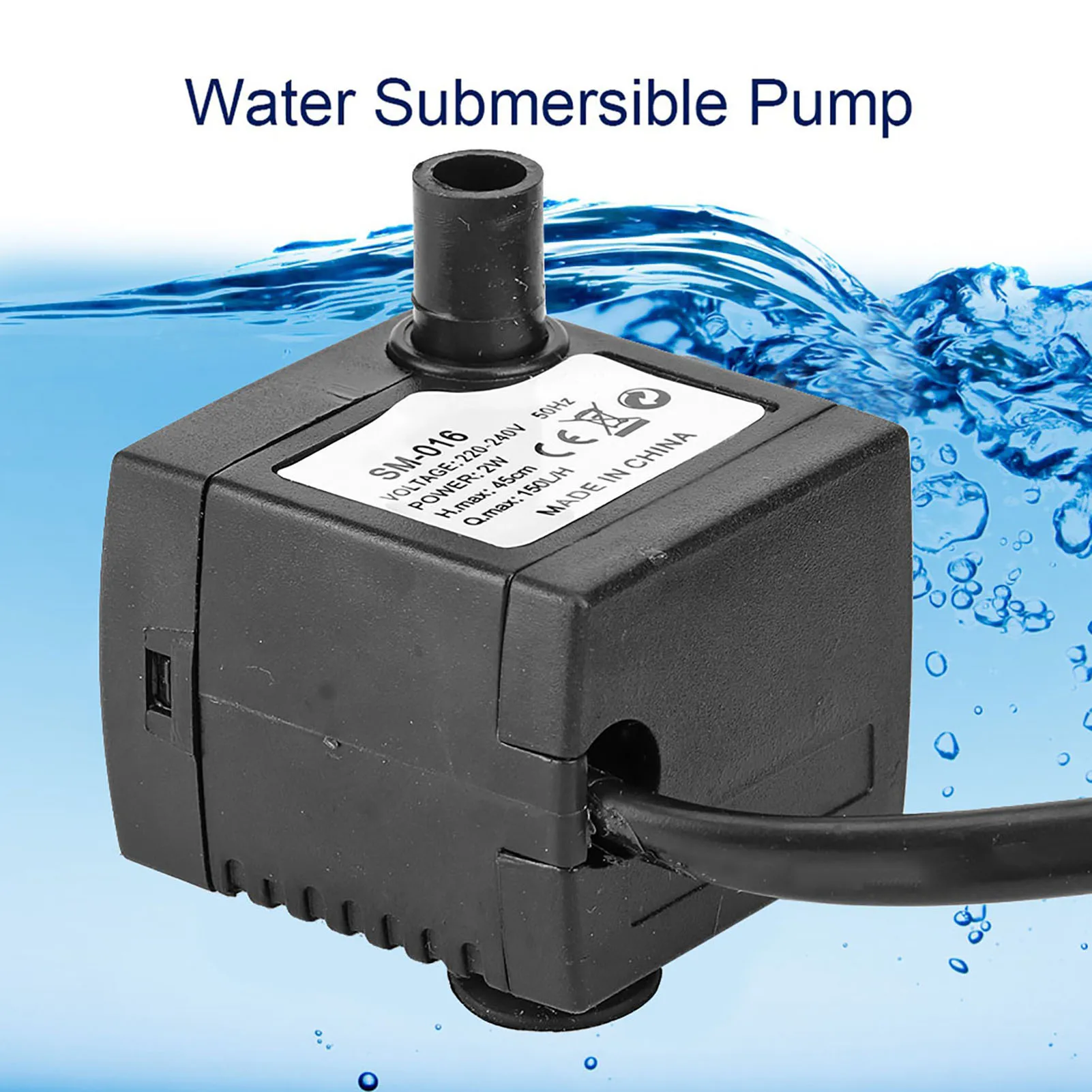 Ultra Quiet Submersible Water Pump with Suction Cup