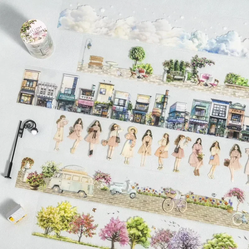1Pack/3Pack 거리 장식 콜라주 코너 풍경 원활한 PET 테이프 핸드북 롤 거리 코너 만남 diy 60mm * 2m