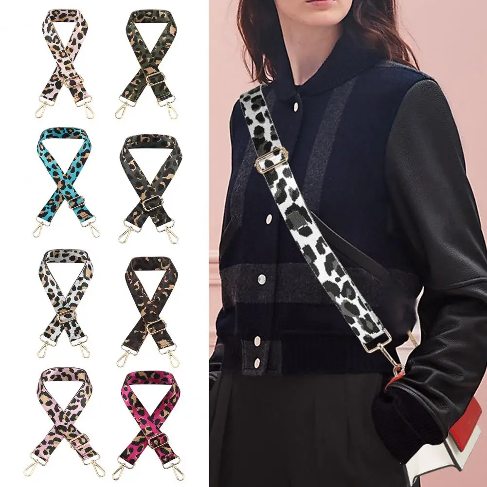

Fashion Bag Shoulder Strap Exquisite Clasp Adjustable Length Portable Leopard Print Handbag Shoulder Strap Bag Accessories