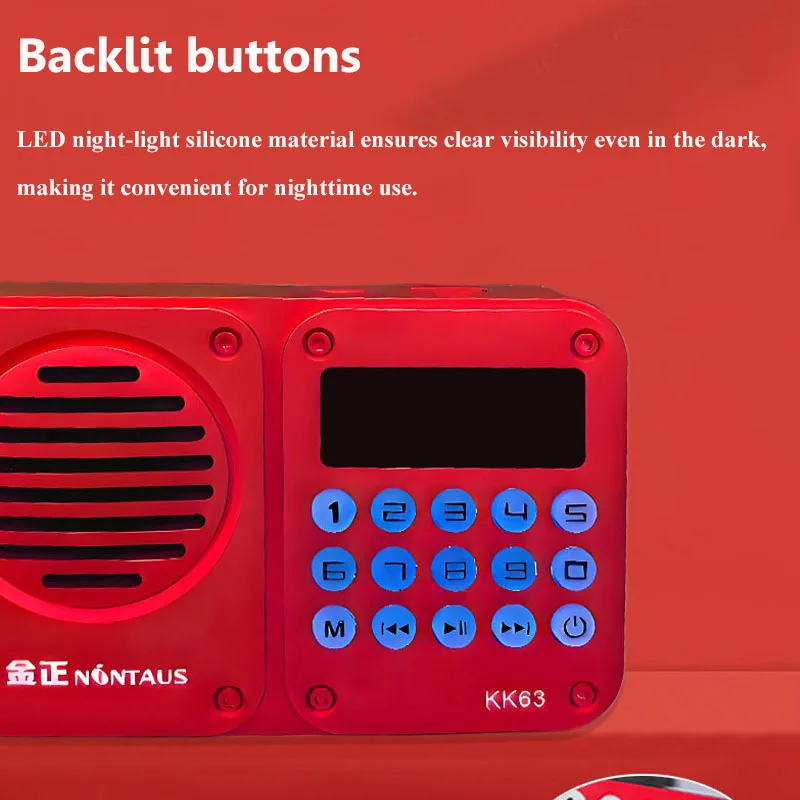 Mini Portable FM Radio LED Display Digital Radios Receiver with Backlight Button Wireless Bluetooth Speaker TF USB Music Player