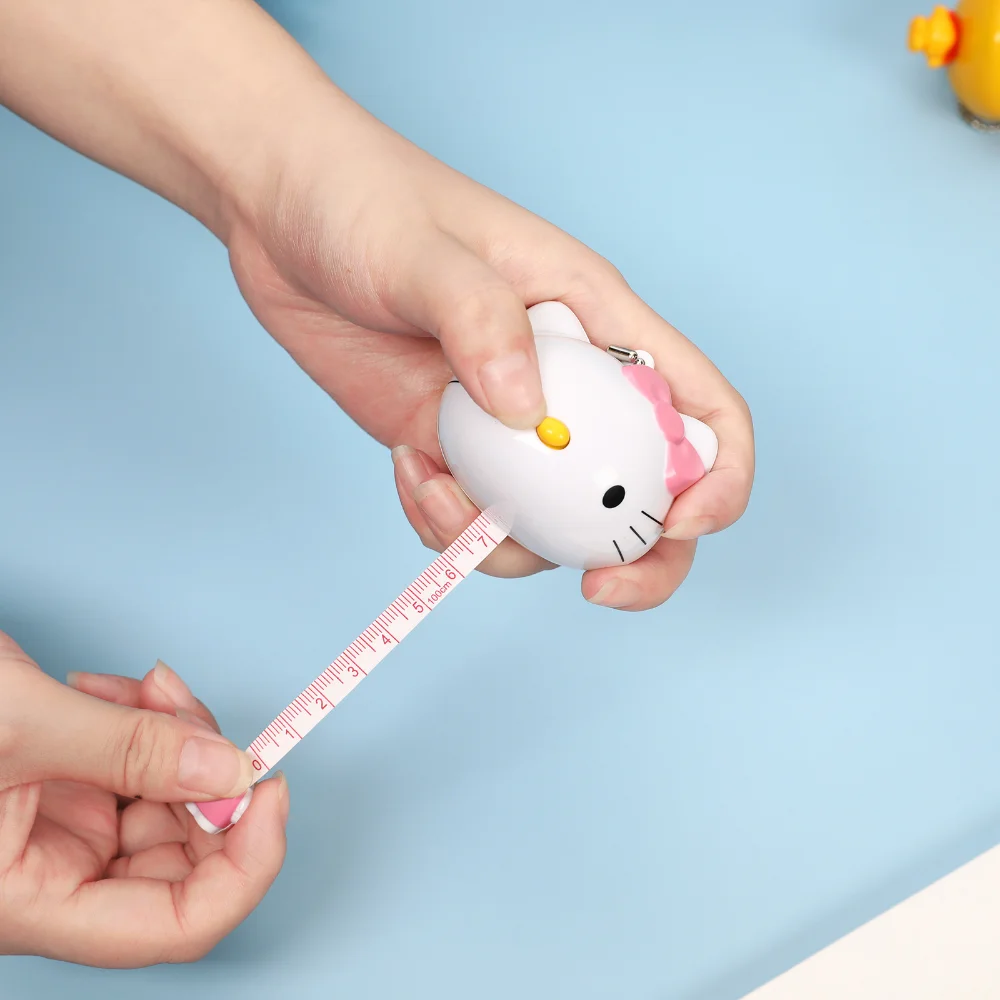 Sanrio Kawaii Hello Kitty Tape Measure Doraemon Cartoon Cute Automatic  Retractable Measuring Tape Ins Anime Bag Charm Keychain