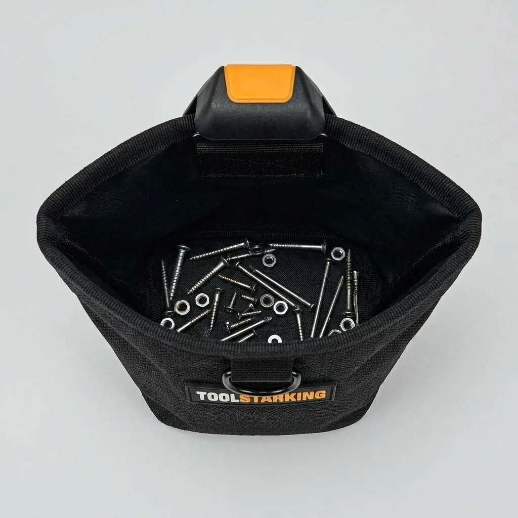 TOOLSTARKING Nails Pouch Waterproof Hardware Waist Bag Large Capacity Nails Screws Storage Durable Multifunctional Working