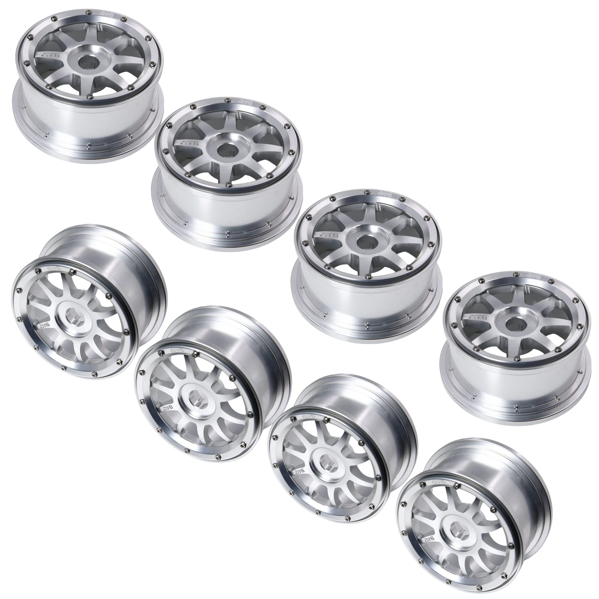 GTB CNC Aluminium Vorder-Hinterradnabe mit Ringen Set für 1/5 RC Car Losi DBXL DBXL-E Upgrade-Teil