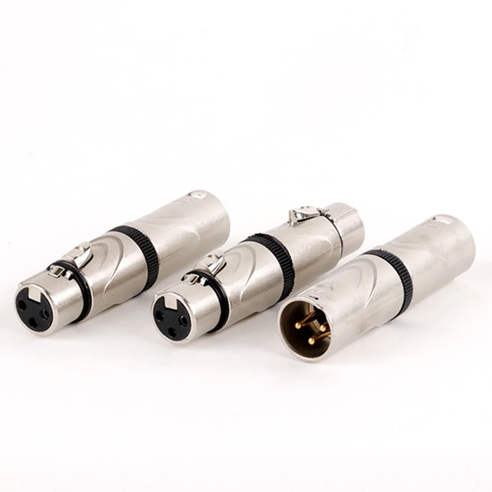 1pc Silver 3Pins XLR Male to Male & XLR Female to Female Adapter Coupler Connector Compatible Microphone Mixer Nickel Plating