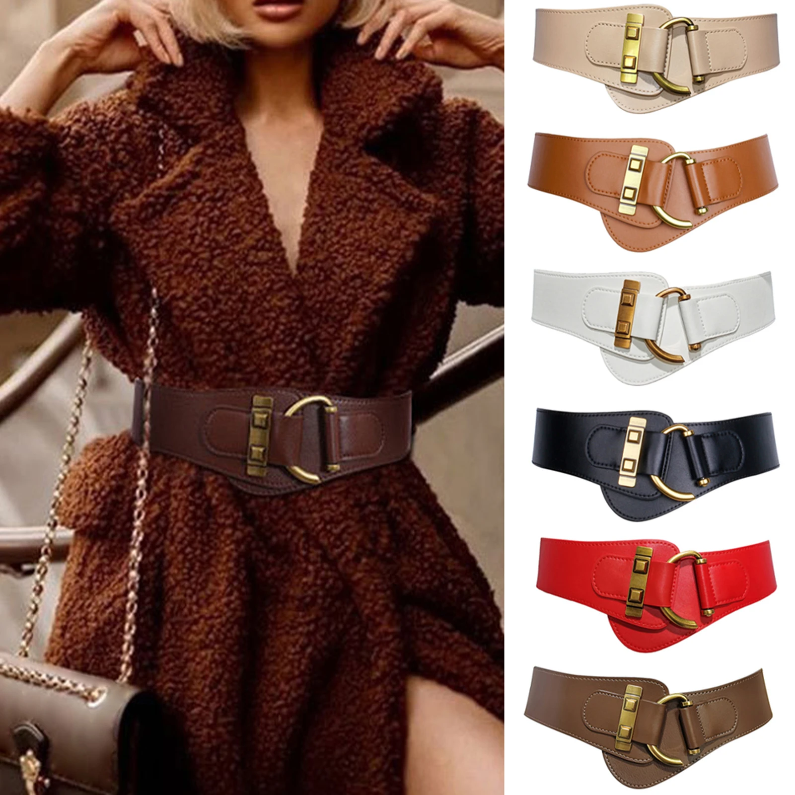 Gold Schnalle Taille Gürtel Für Frauen Reine-Farbe Leder Kleidung Gürtel Einstellbar Weichen Gürtel Für Mädchen Weibliche Kleidung Dekoration