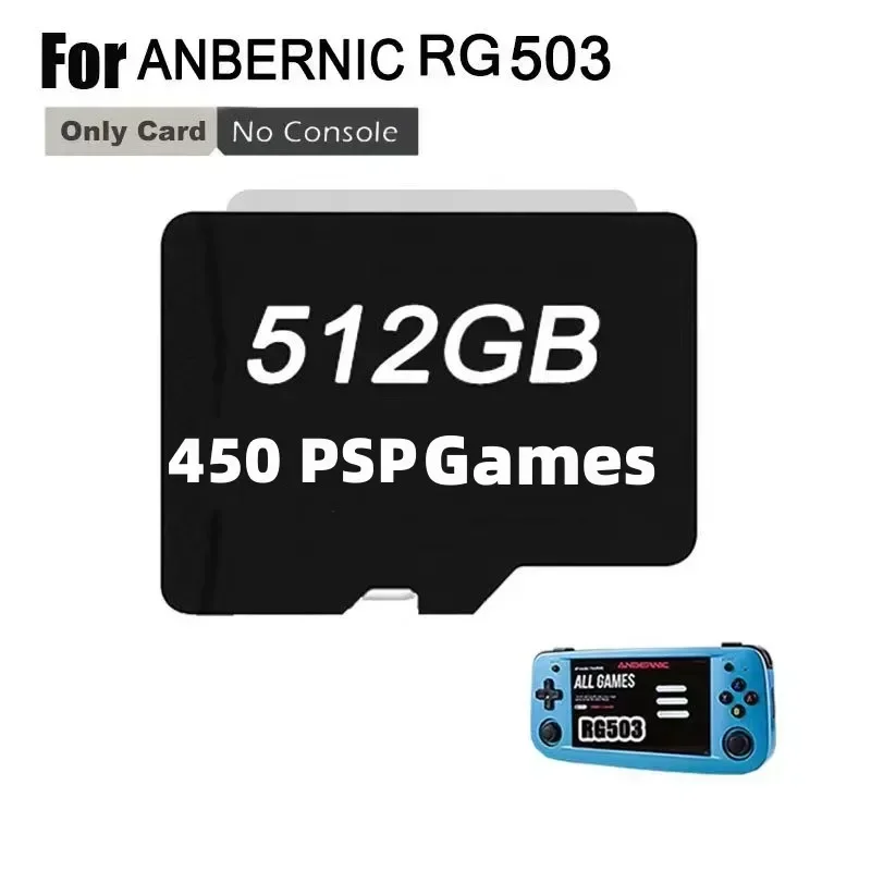 Anbernic Retro Game Card 256GB | 50,000+ Preloaded Games, 40+ Emulators | Plug & Play For RG35XX, RG40XX Models