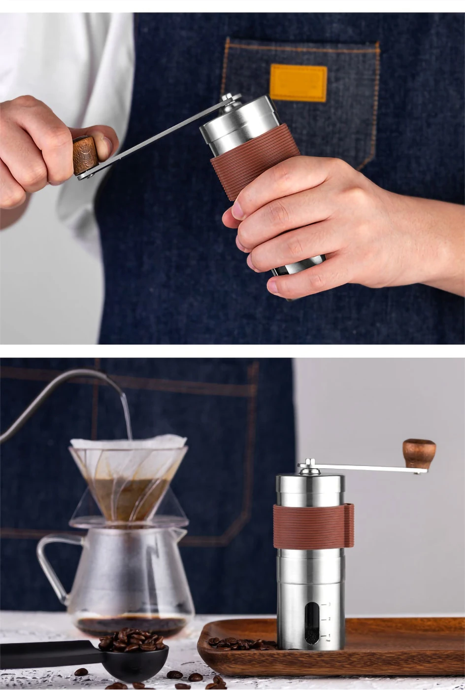 Coffee Grinder Manual Stainless Steel Portable Mini Handmade