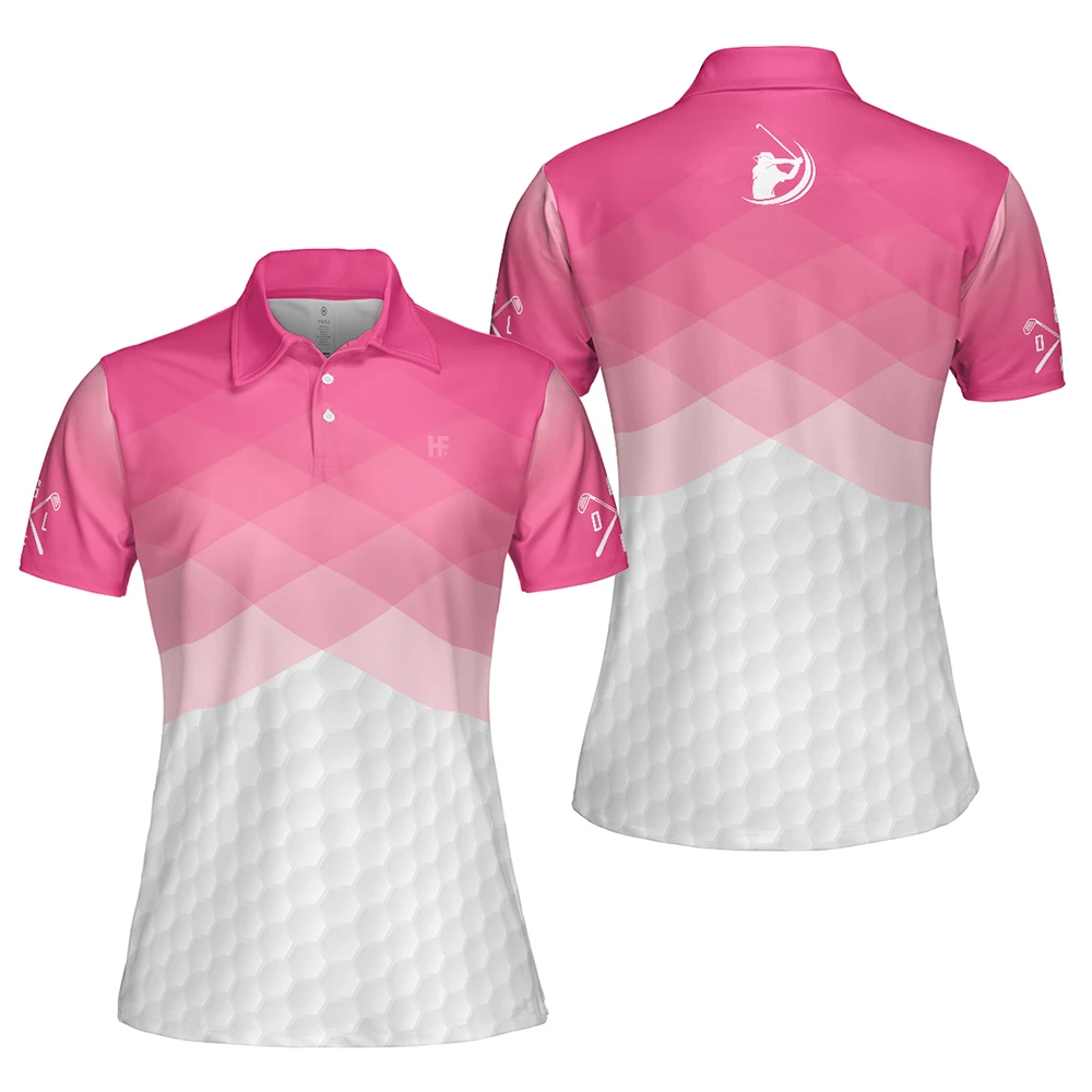 Golf Pink Polo Shirt For Women Short Sleeve Fashion Golf Apparel Summer Breathable Quick Dry Casual Stretch Sports Clothing