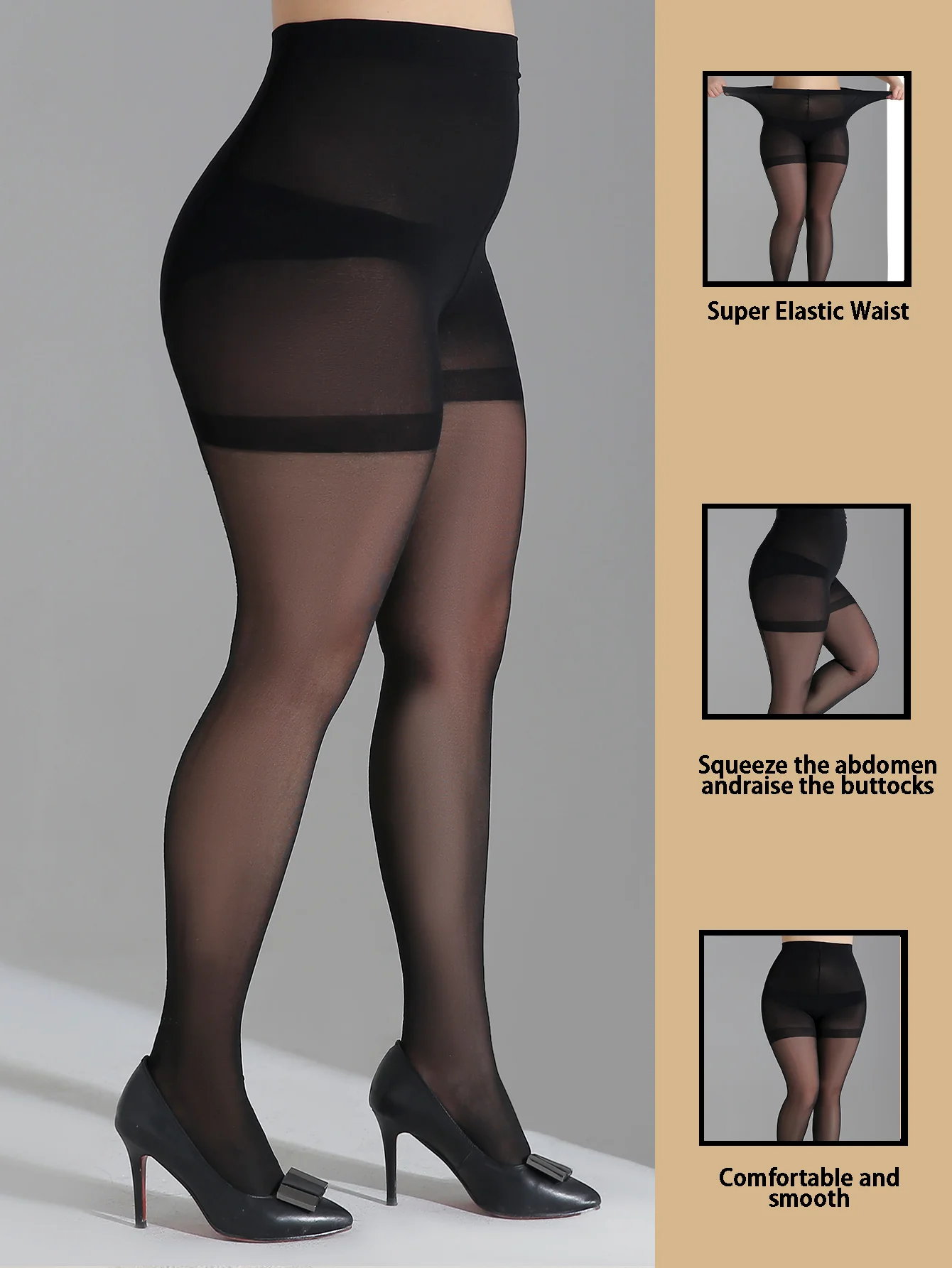 A PAIR women Plus Size Pantyhose Ultra-thin Nylon stocking Party clothing Accessories Elastic Tights