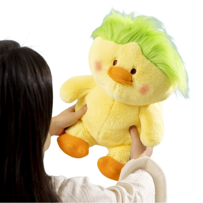 

40CM Interesting Creative Green Hair Duck Soft Plush Toys Accompany Dolls Sofa Decoration Girls Kids Birthday Christmas Presents