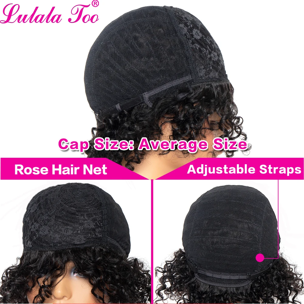 Kinky Curly Wig Short Bob Human Hair Wigs Brazilian Remy Wigs 150% Density For Women Natural Color Yepei Hair