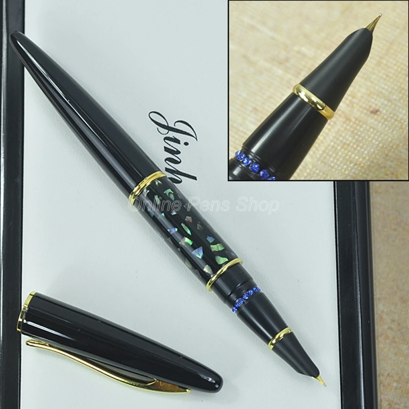 Jinhao Black & Golden Metal Fountain Pen EF Nib 0.38mm Writing Pen JF003 hidup 2023 pure design top gradequality solid cowhide black pin buckle metal belts retro style cow leather belt 38mm wide jeans