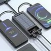 200000mAh Solar Power Bank USB 4 in1 Super Fast Charging Ultra Capacity USB TypeC LED Light Outdoor Power Bank For iPhone Xiaomi 5