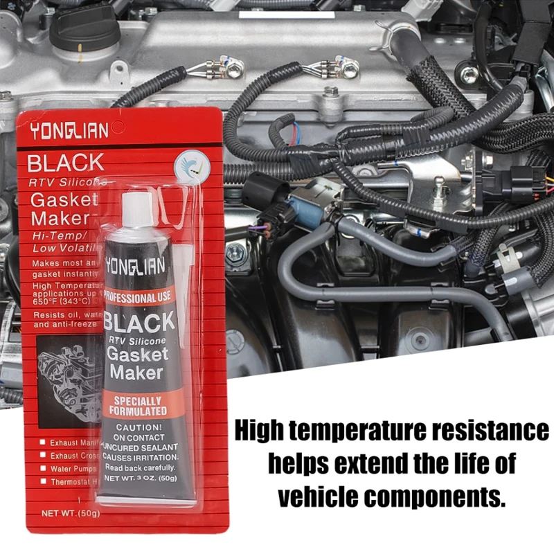 Automotive Gasket Sealant Car Engine Black Silicone-free Sealant Universal Waterproof Oil-resistant Adhesive Glue Repair Sealer 2