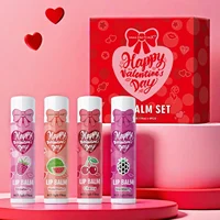 Women's Gifts 4PCS/Box Lip Balm Set Moisturizing and Glossy Suitable for Dry Lips Valentine's Day Gifts for 1