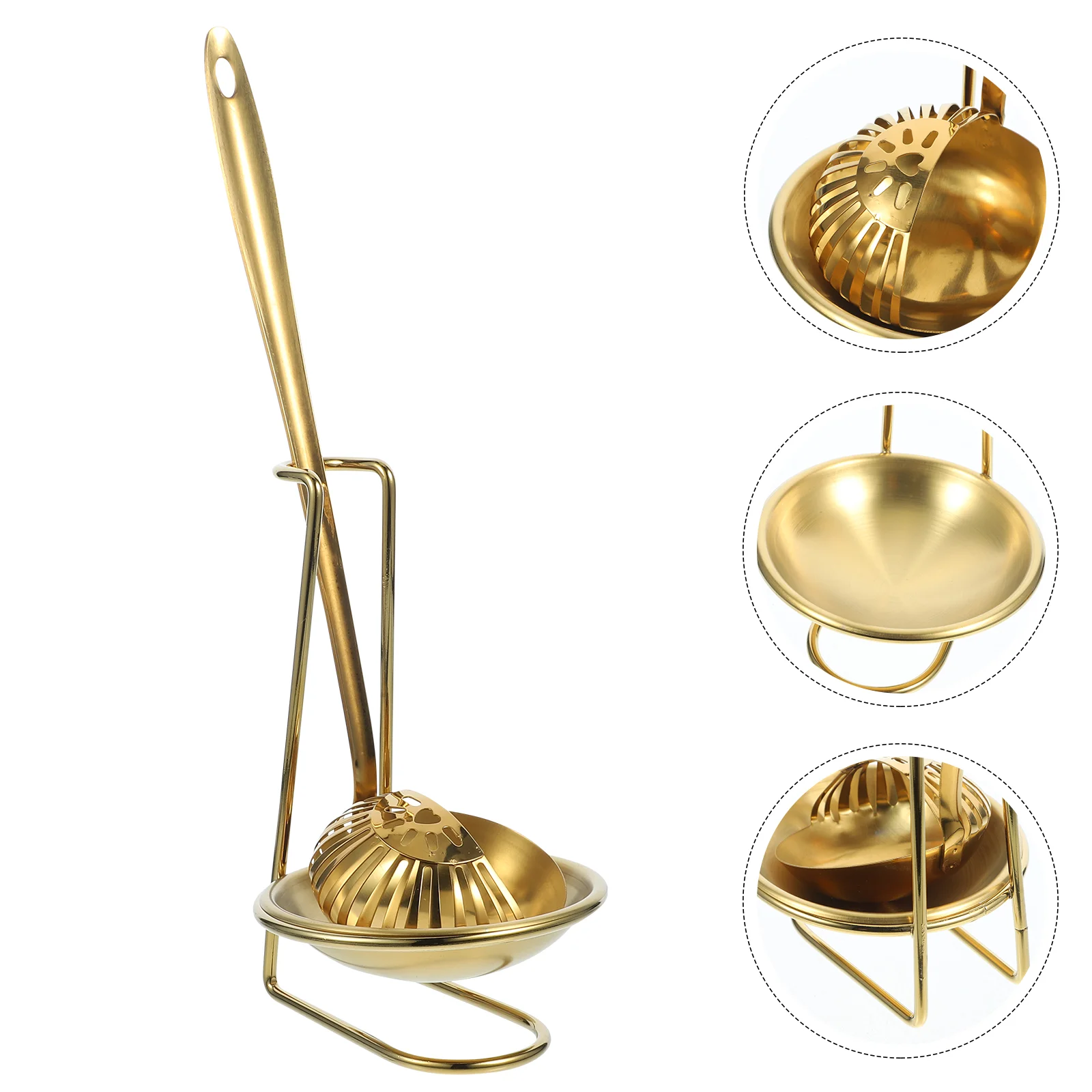 

1 Set of Kitchen Countertop Spoon Scoop Storage Holder Slotted Spoon Home Ladle Rack