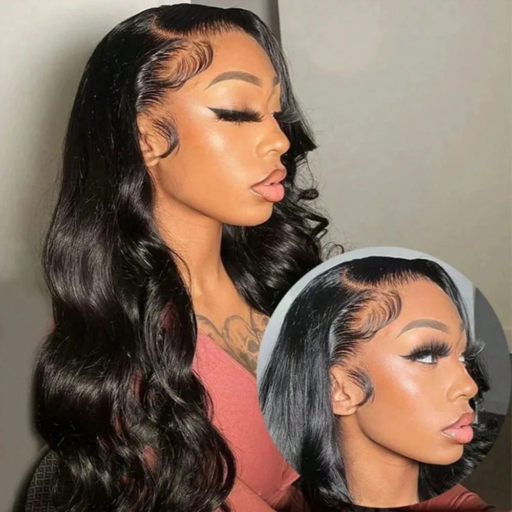 250% Glueless Wig Body Wave Human Hair Wigs Pre Cut 13x4 13x6 HD Lace Frontal Wigs Pre Plucked Curly Lace Front Human Hair Wigs 5