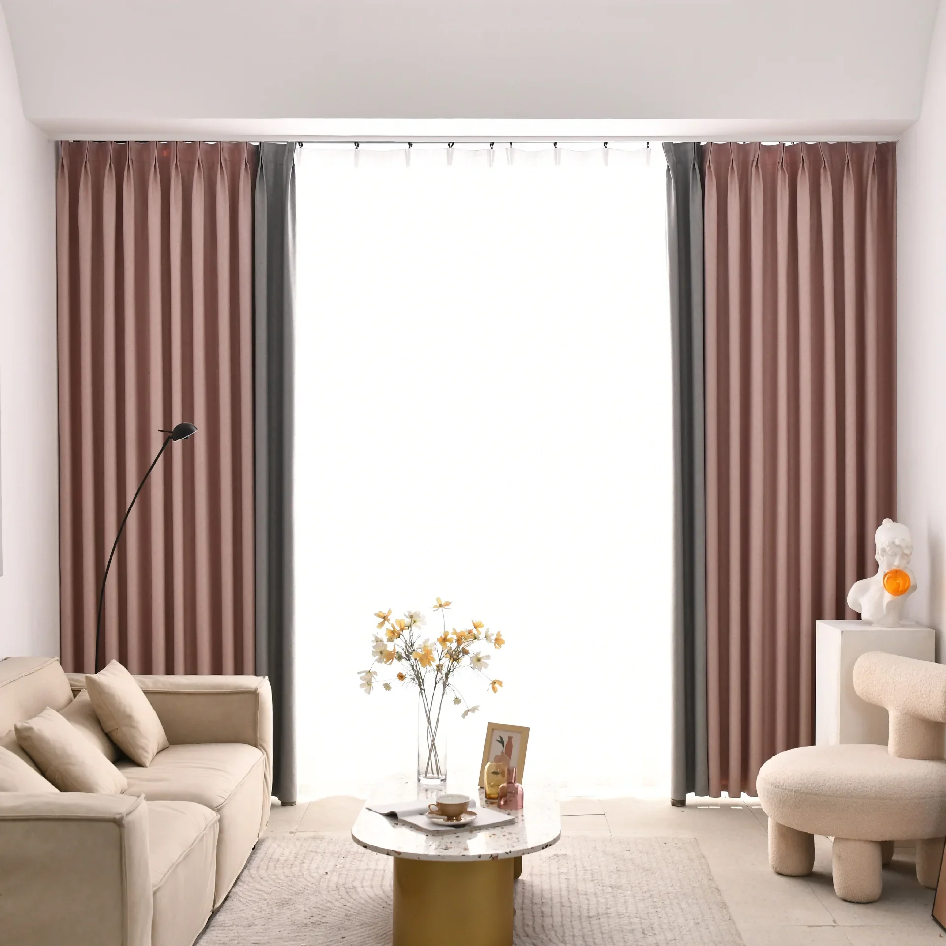 

(44) Customized Jacquard Curtain Fabric Blackout Curtain Light Luxury High Blackout Curtain Fabric for Bedroom and Living Room