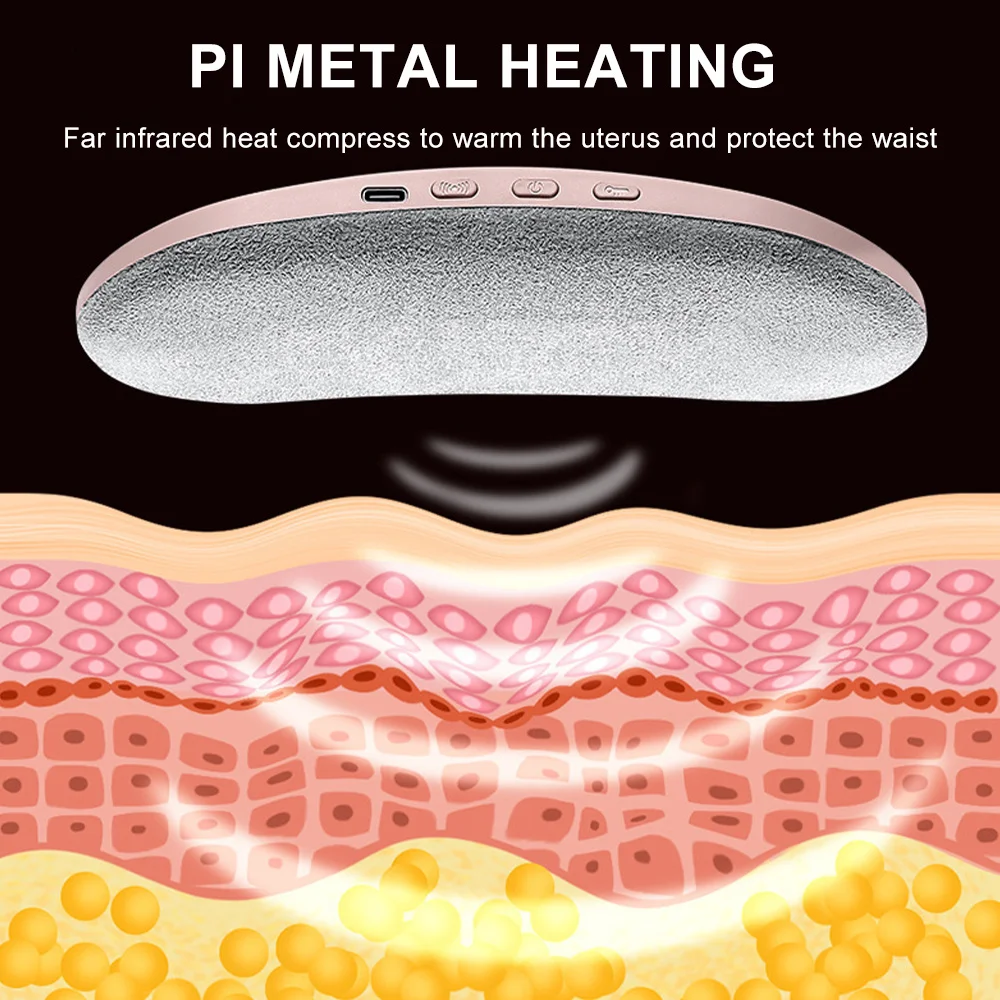 Smart Electric Warming Palace Massage Belt Vibrating Abdominal Waist Massager for Women Menstrual Care Uterus Pain Relief
