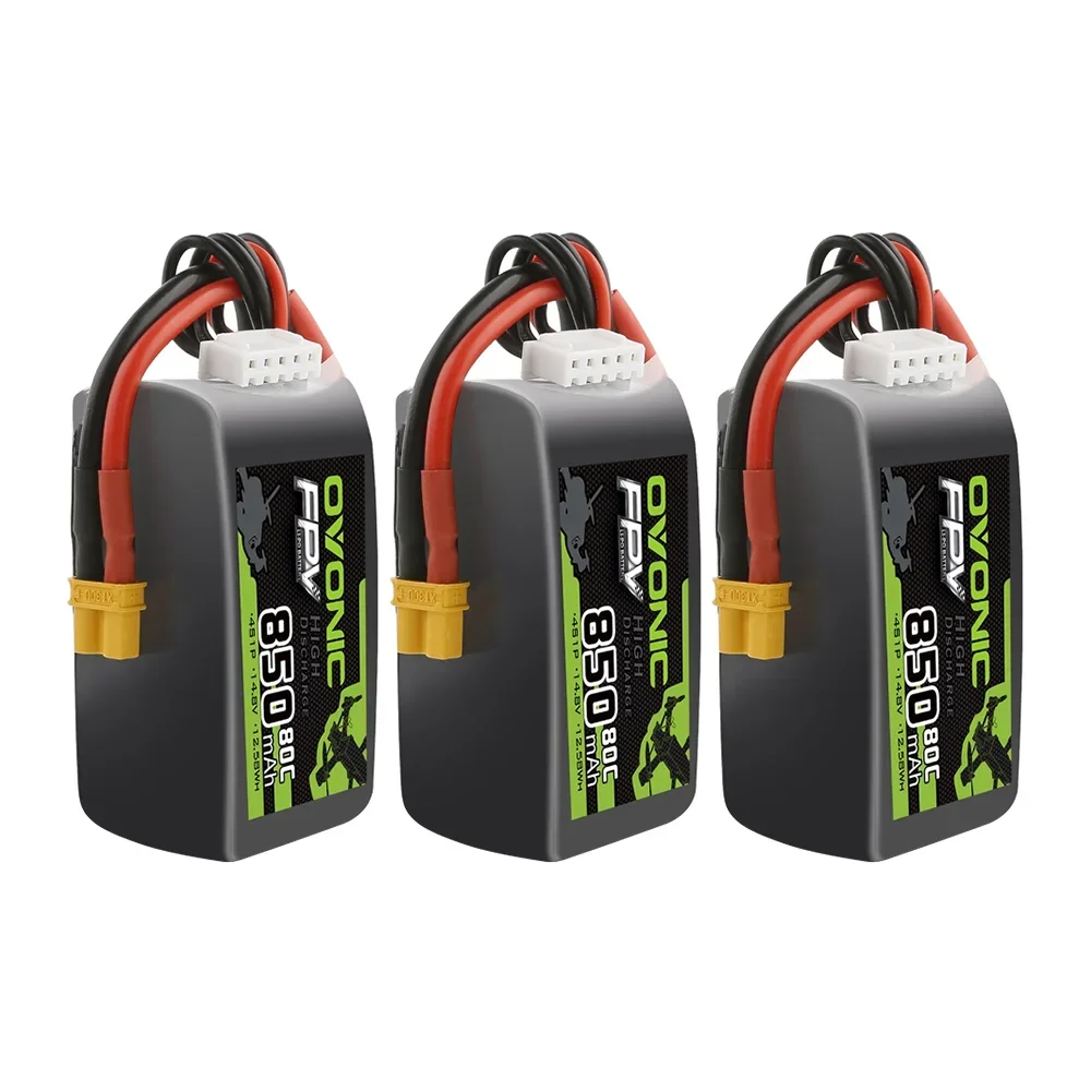 OVONIC Lipoバッテリー 850mAh 80C 4S 14.8V XT30プラグ 3-5インチ