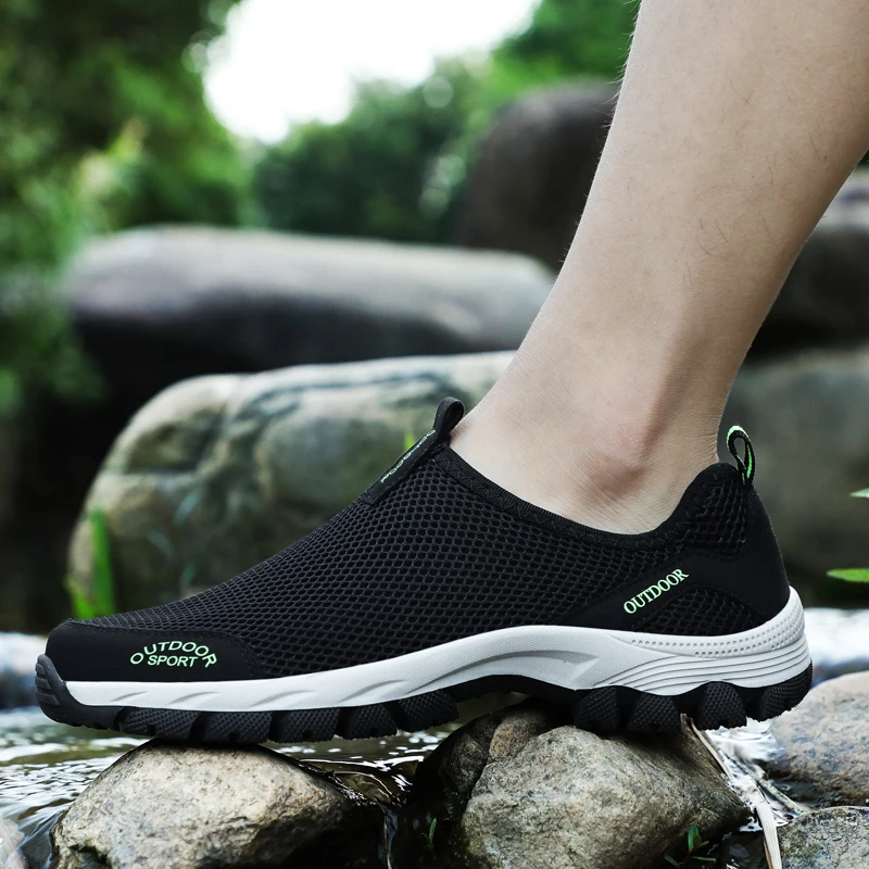 Casual shoes casual sneakers running sneakers fashion sneakers Men Summer Comfortable Casual Shoes Slip-on Breathable Air Mesh Flats Trainers Sneakers Water Loafers Size 39-49