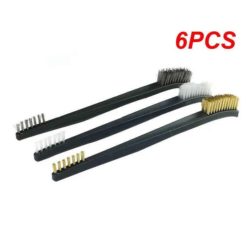 

6PCS Cleaning Brushes Multipurpose Car Detailing Wire Brushes Brass Nylon Polishing Detail Metal Rust Brush Cleaning Tool