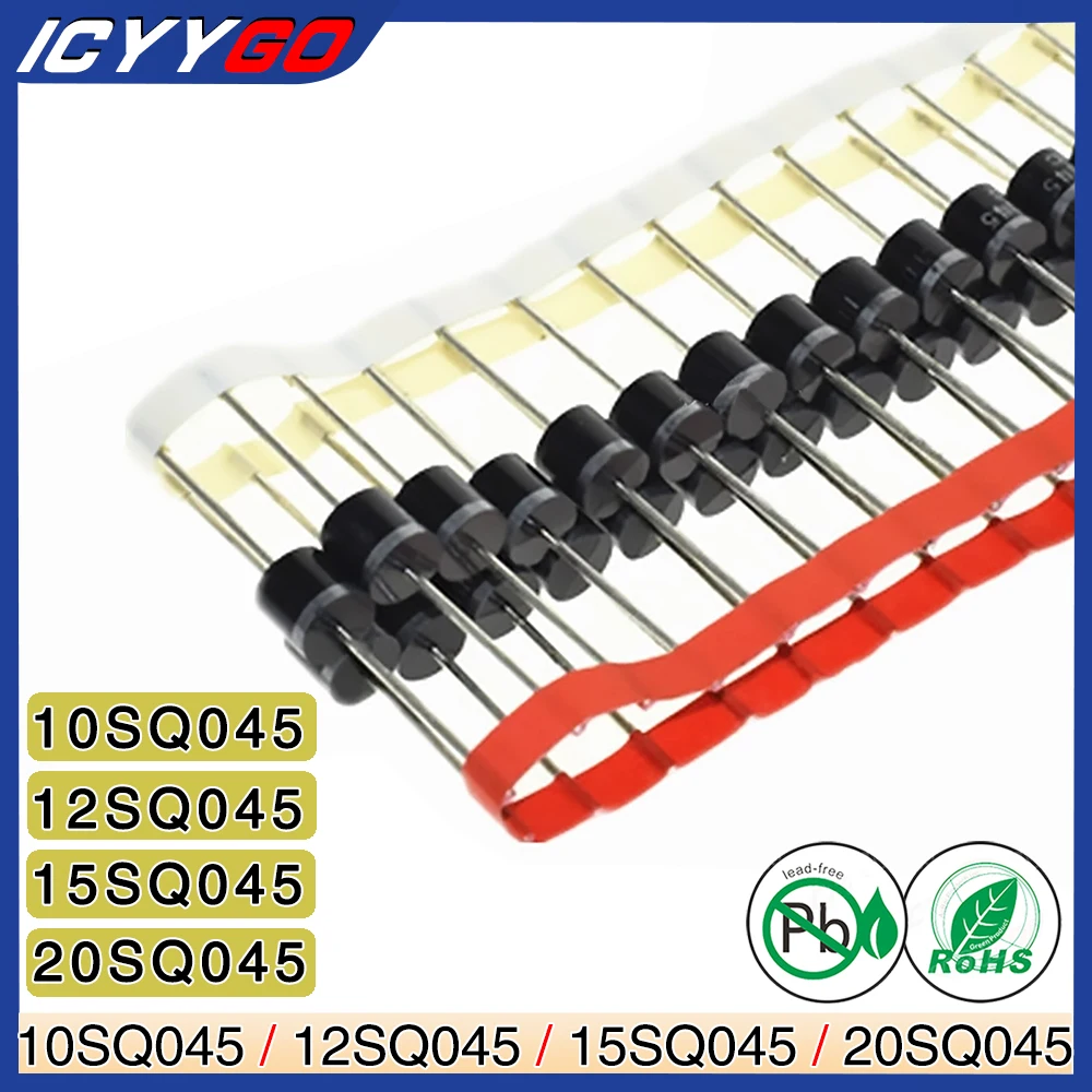 4 Valori 20Sq045 15Sq045 12Sq045 10Sq045 Diodo Barriera Schottky R-6 R-6 10A 12A 15A 20A 45V Assiale Per Energia Solare Icyygo
