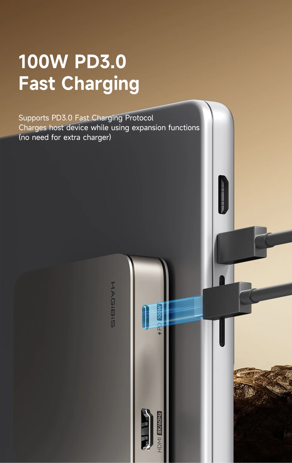 Hagibis USB4 7-in-1 Docking Station (40Gbps, 8K/60Hz)