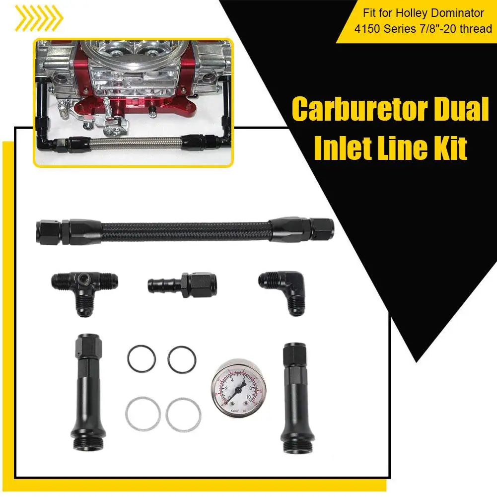 

1PC AN6 Dual Feed Fuel Line Kits Easy To Install High Performance Inlet 4150 Based Carburetor For Truck Vehicle Car Spare P O9M0
