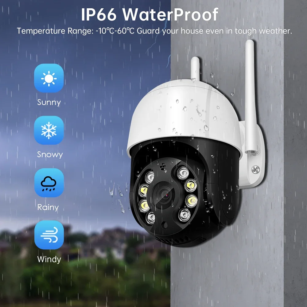 8MP PTZ WiFi IP Camera 4K AI Human Detection Color Night Vision Audio Video Sur