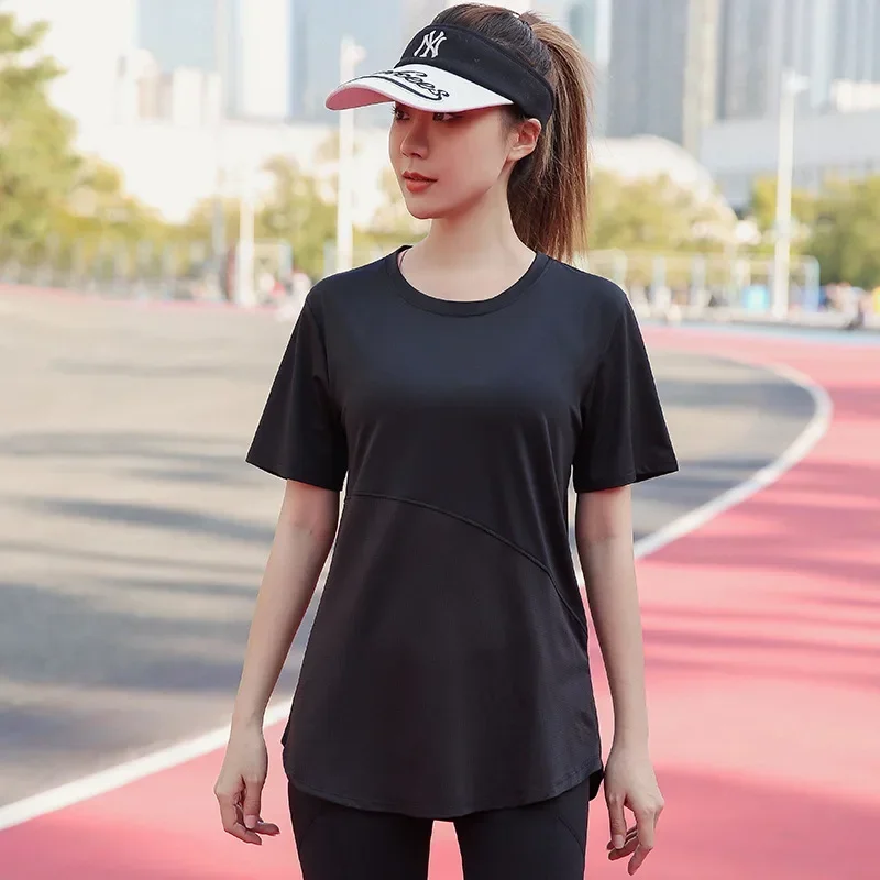 여성용 2024 스포츠 블라우스 드라이 핏 체육관 티셔츠, 여성용 스포츠 탑, 빅 사이즈 운동복, 필라테스 탑, 핑크 블랙 블루, 3xl, 4xl, 라지 사이즈