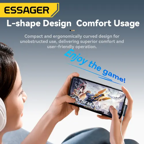 Essager L-shape Type-C to 3.5mm Jack Audio Adapter for iPhone 16 15 Samsung Lighting to 3.5mm Headphone Adapter for iPhone 14 1 - Image 6
