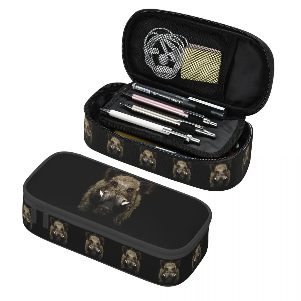 

Милый пенал на заказ с изображением диких животных, кабана, Большой Вместительный пенал для мальчиков и девочек, Школьные Аксессуары