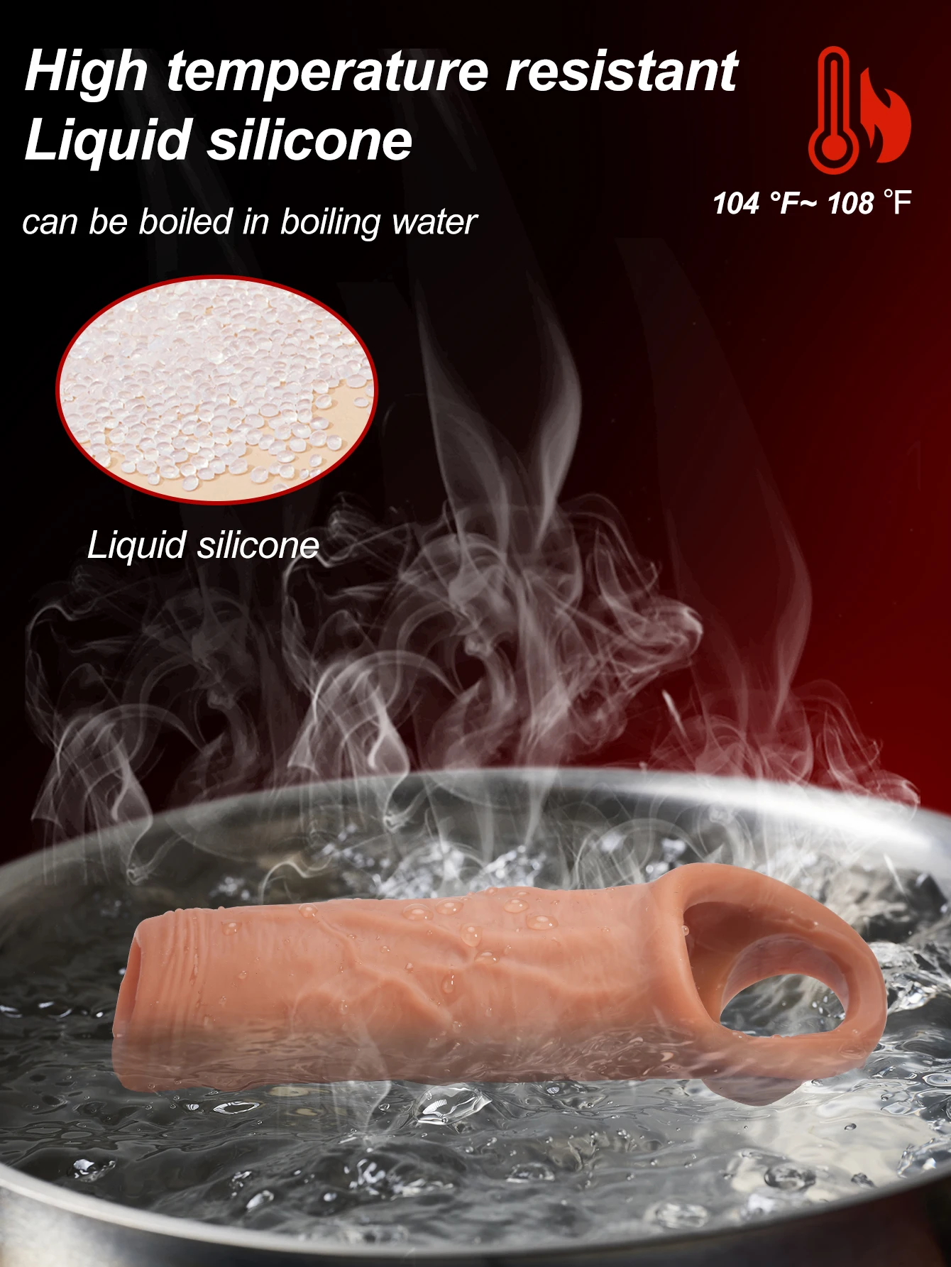 Silicone Extender Dick for Men Penis Cock Sleeve Male Penis Enlarger Extender Thicken Cock Ring Adult Sex Toys Enlarge Cond