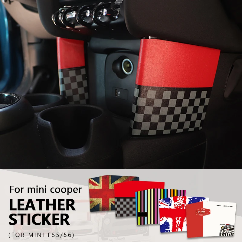 

Для Mini Cooper F55 F56 F57 аксессуары mini cooper Автомобильная интерьерная наклейка кожаная USB-панель боковая наклейка
