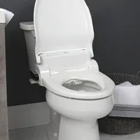 Electric Bidet Toilet Seat, Warm Water with Air Dryer, Heated Seat with Slow Close Lid, Remote Control, Elongated White 1