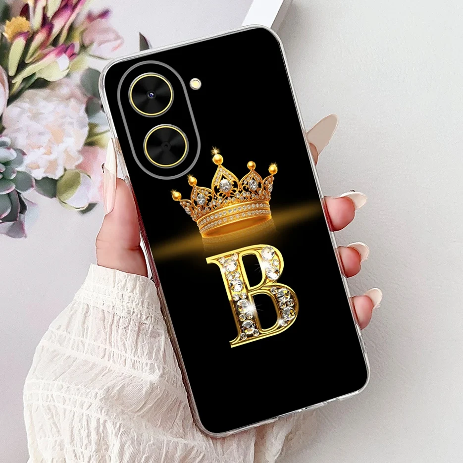 Crown Letters Soft Silicone Phone Case - Stylish Cover Shell