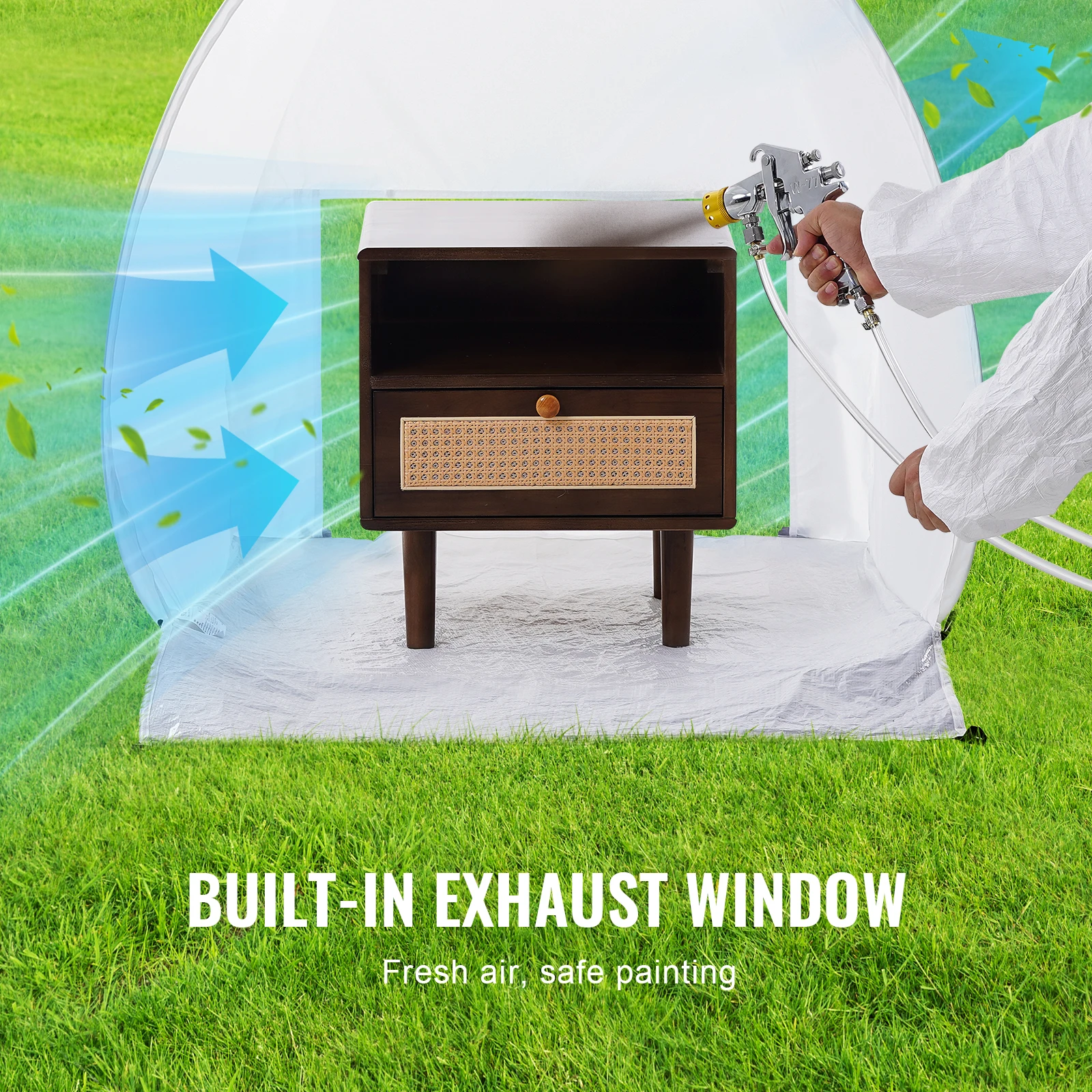 Portable Spray Paint Shelter Tent with Exhaust Window